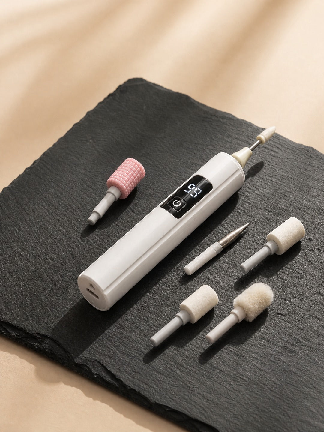 Pulidor de uñas eléctrico digital con sus puntas