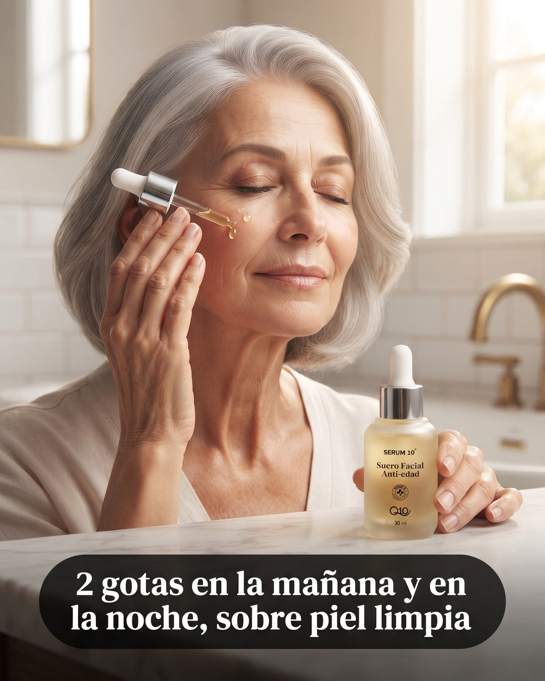 Aplicación del suero, mañana y noche