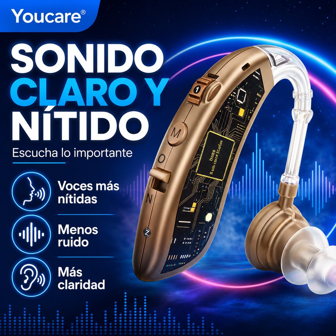Sonido claro y nítido — voces más nítidas, menos ruido