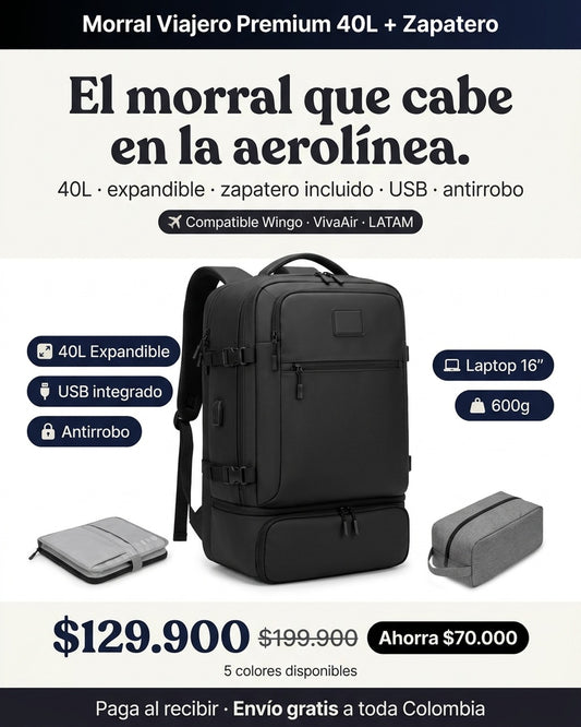 Morral Viaje 40L + Zapatero