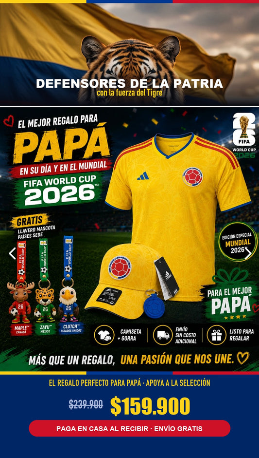 Kit original Colombia con todos los logos + tigre + precio