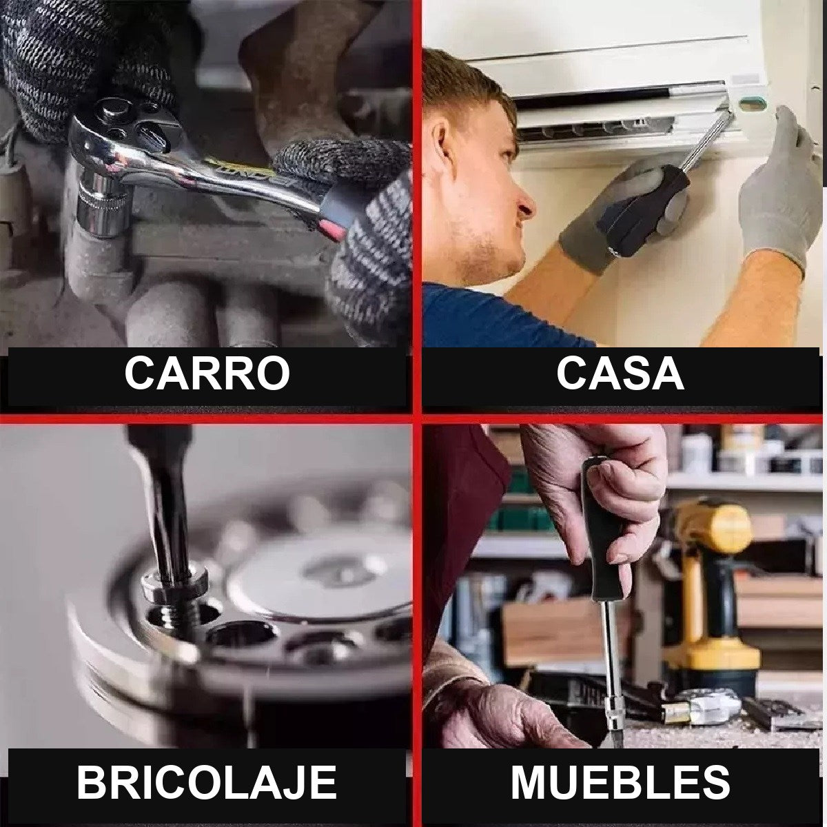Usos: carro, casa, bricolaje y muebles